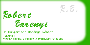 robert barenyi business card